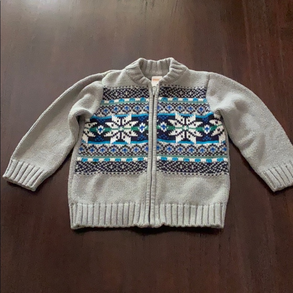 Gymboree Winter snow flake zip sweater 3T